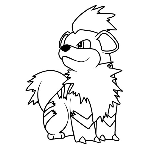 Página para colorear Pokémon Growlithe #0058 dibujo para colorear gratis de Páginas para colorear de Pokémon de la 1.ª generación