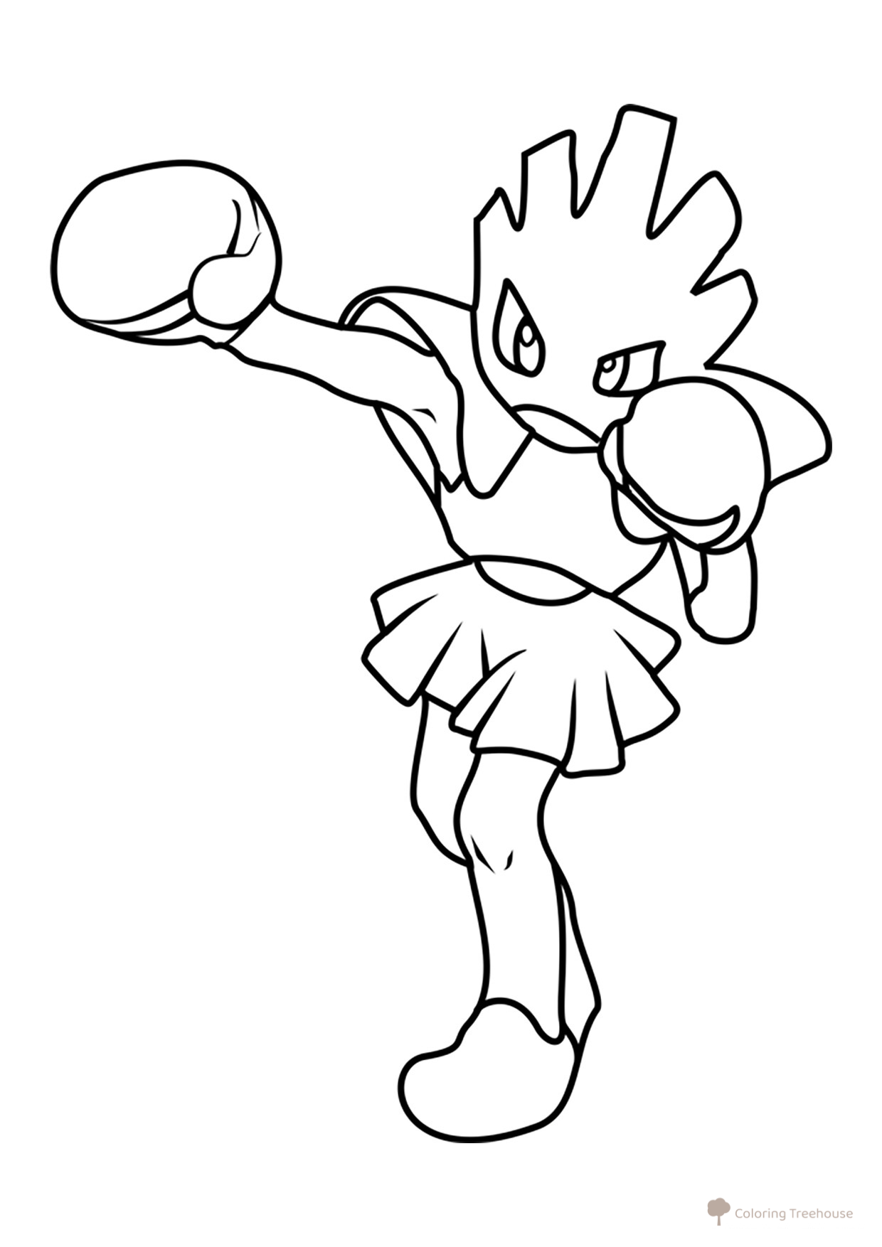 Pokémon Hitmonchan Coloring Page #0107 free printable Generation 1 Pokémon Coloring Pages coloring page