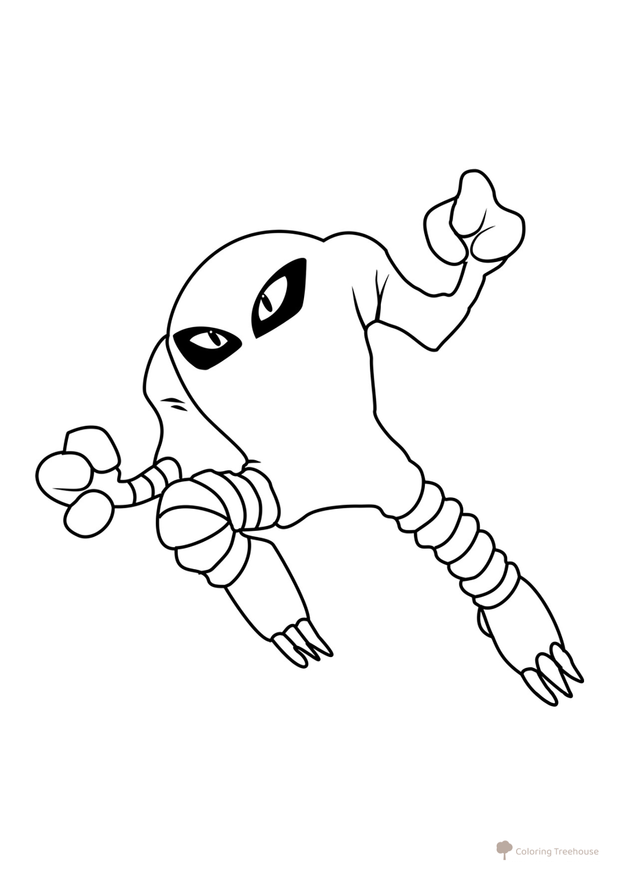Página para colorear Pokémon Hitmonlee #0106 dibujo para colorear gratis de Páginas para colorear de Pokémon de la 1.ª generación