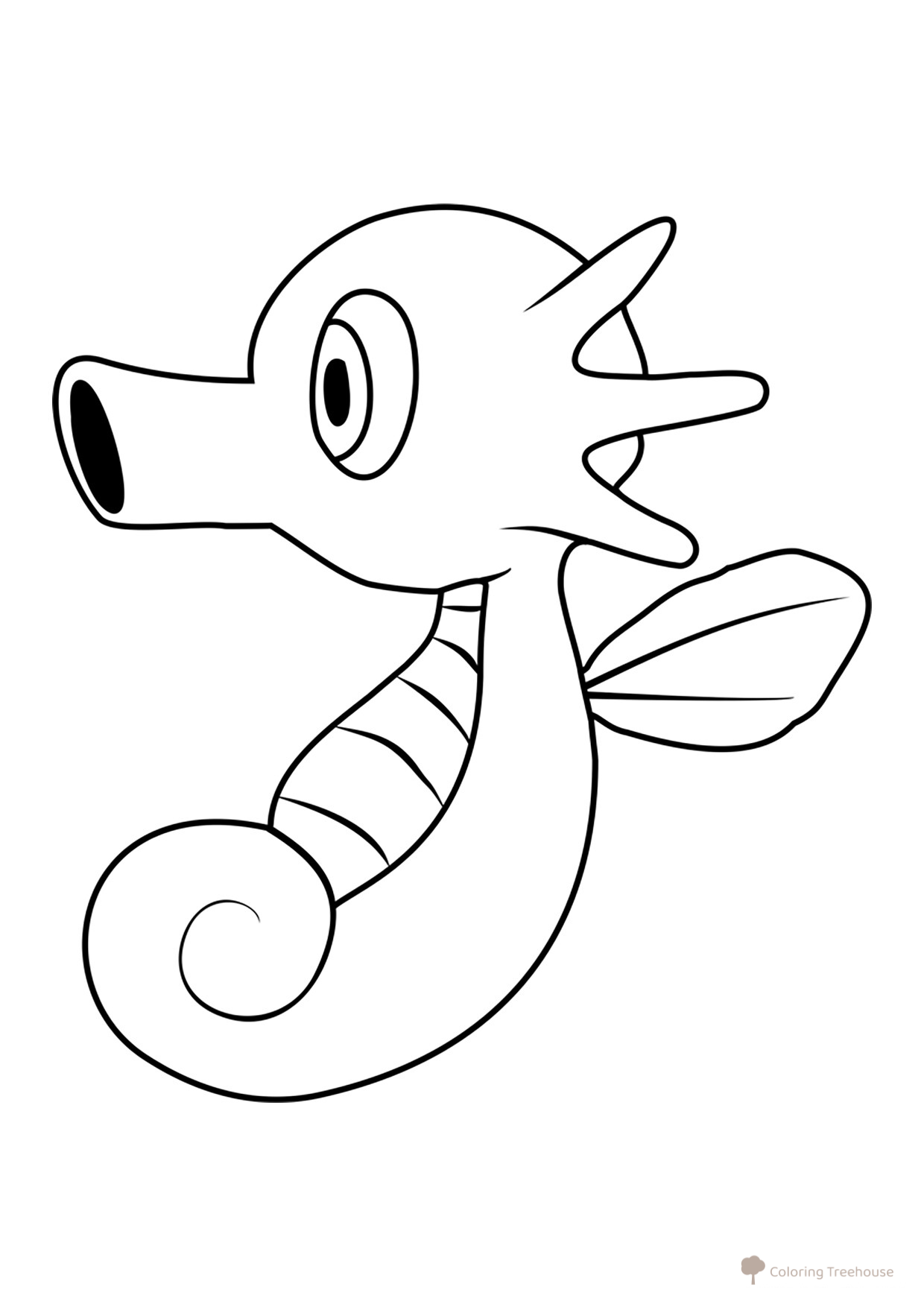 Horsea Pokémon Coloring Page #0116 free printable Generation 1 Pokémon Coloring Pages coloring page
