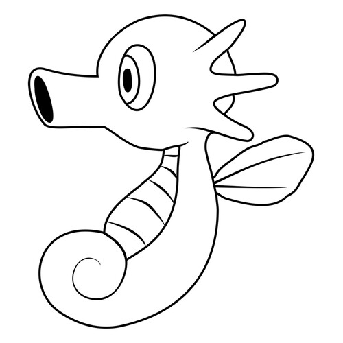 Horsea Pokémon Coloring Page #0116 free printable Generation 1 Pokémon Coloring Pages coloring page