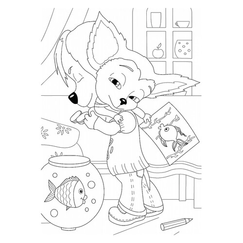 Página para colorear: Druzhok abraza a Malysh dibujo para colorear gratis de Láminas para colorear de Barboskiny