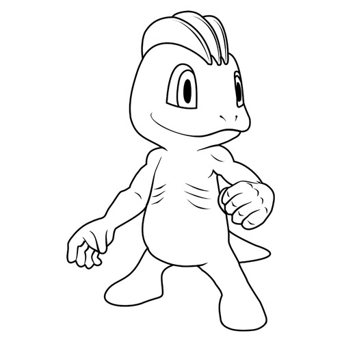 Página para colorear Pokémon Machop #0066 dibujo para colorear gratis de Páginas para colorear de Pokémon de la 1.ª generación