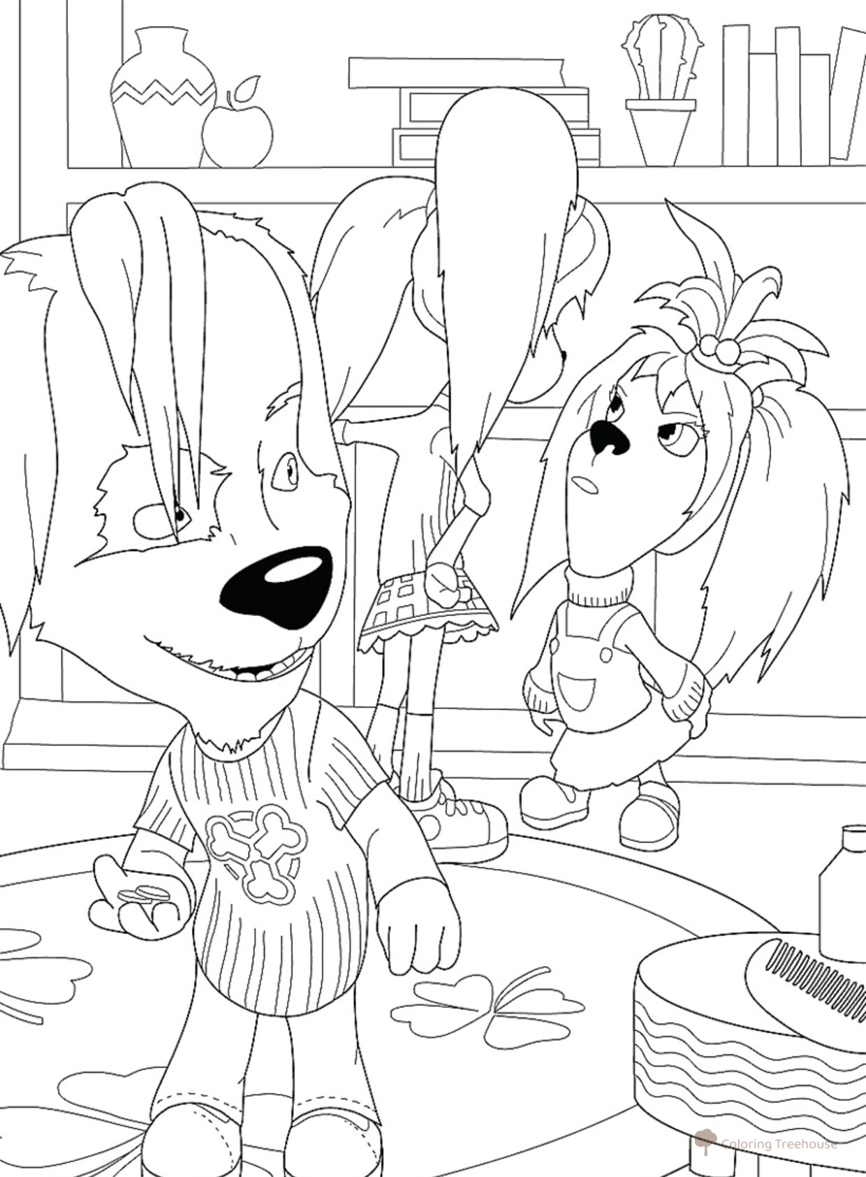 Friend, Rose, and Lisa Coloring Page free printable Barboskiny Coloring Pages coloring page
