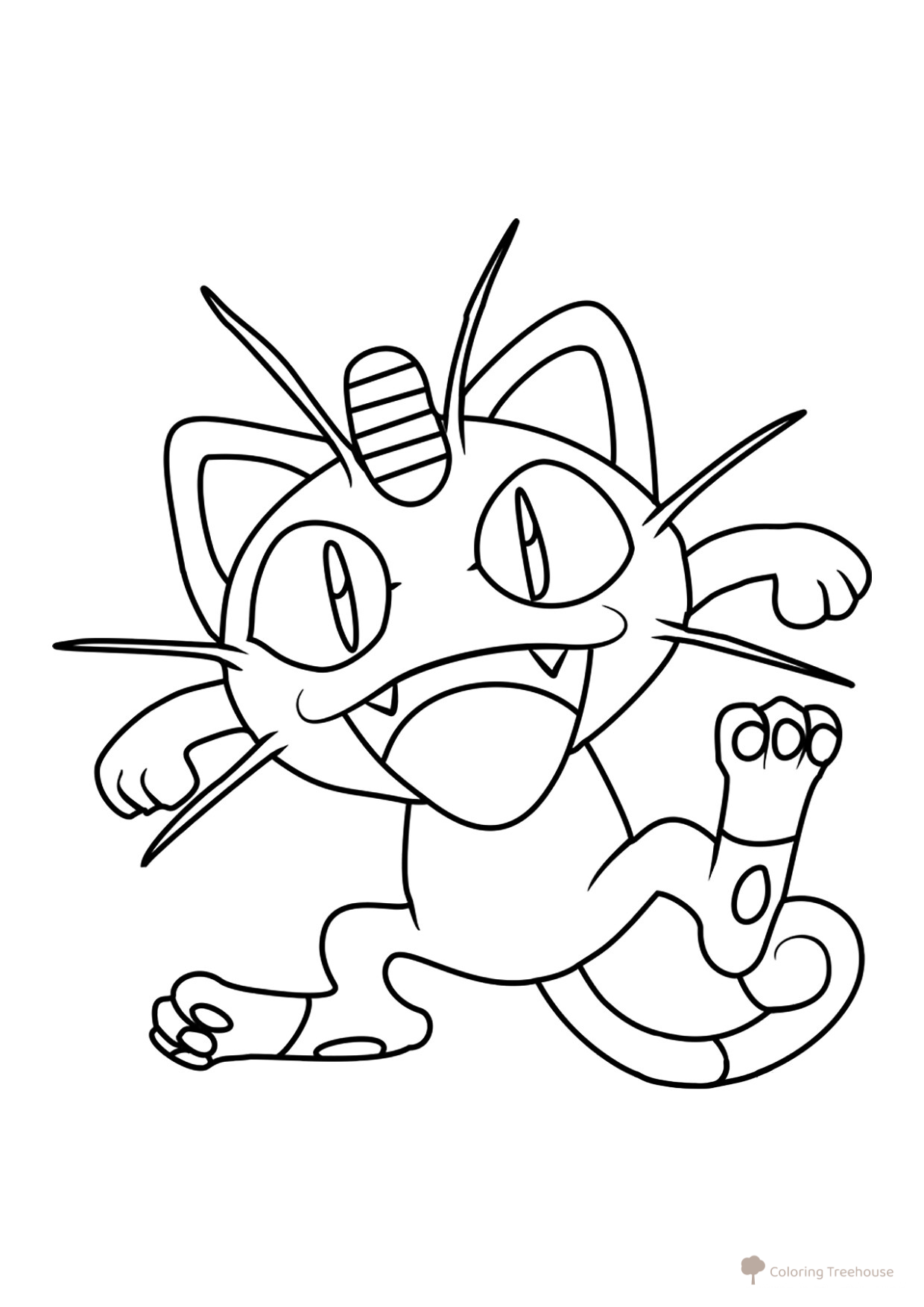 Pokemon Meowth Coloring Page #0052 free printable Generation 1 Pokémon Coloring Pages coloring page