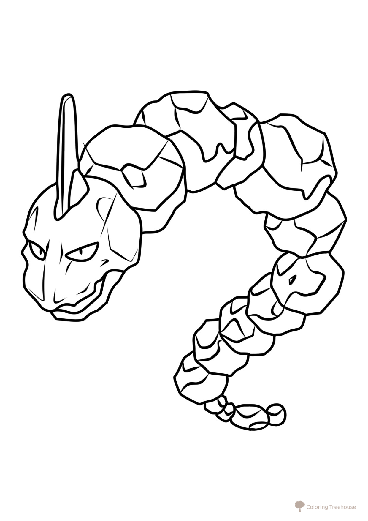 Onix Pokémon Coloring Page #0095 free printable Generation 1 Pokémon Coloring Pages coloring page