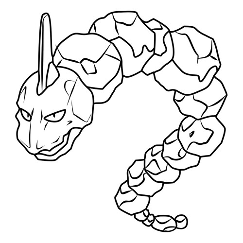 Onix Pokémon Coloring Page #0095 free printable Generation 1 Pokémon Coloring Pages coloring page
