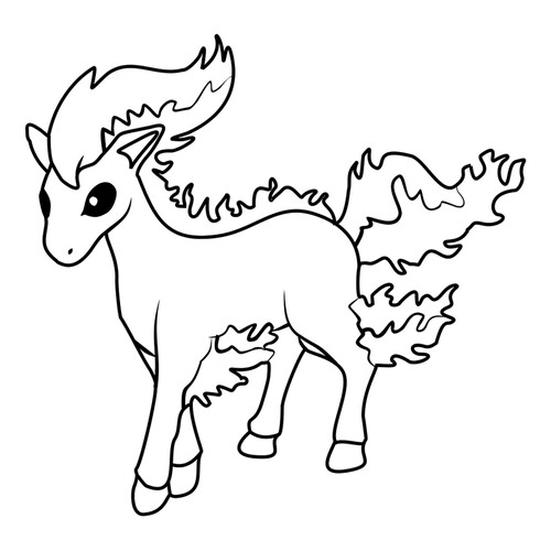 Ponyta Coloring Page #0077 free printable Generation 1 Pokémon Coloring Pages coloring page