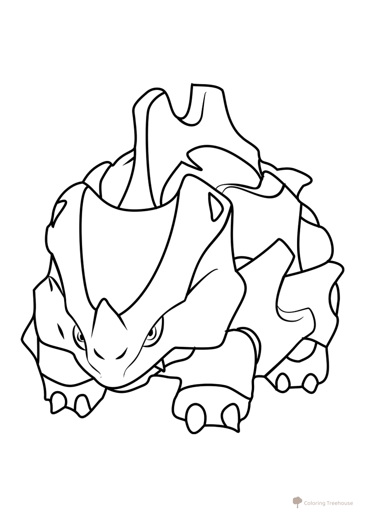 Rhyhorn Coloring Page #0111 free printable Generation 1 Pokémon Coloring Pages coloring page