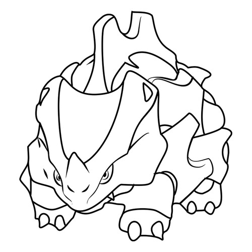 Rhyhorn Coloring Page #0111 free printable Generation 1 Pokémon Coloring Pages coloring page