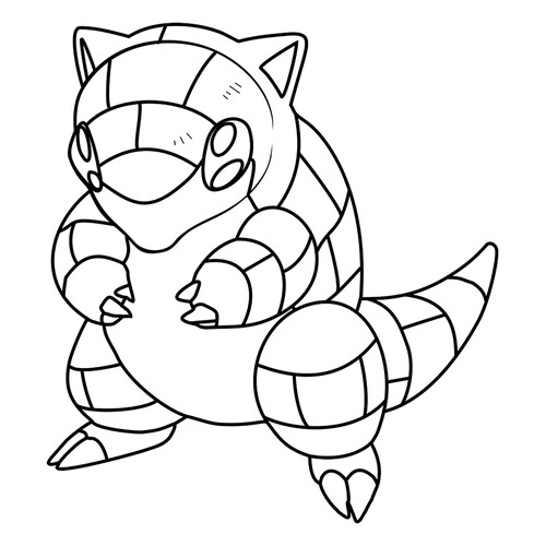Página para Colorear Pokémon Sandshrew #0027 dibujo para colorear gratis de Páginas para colorear de Pokémon de la 1.ª generación