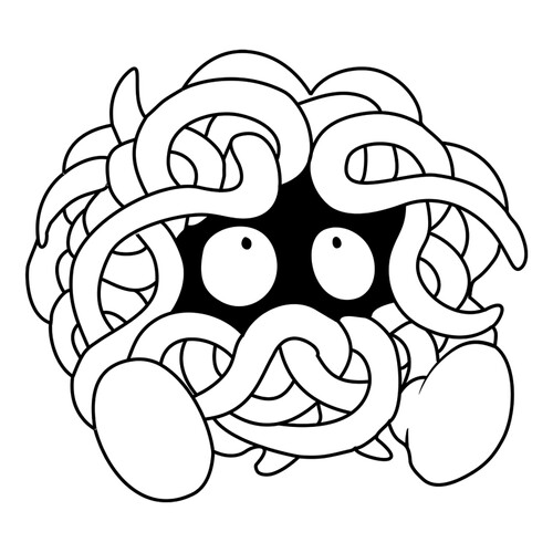 Página para colorear Pokémon Tangela #0114 dibujo para colorear gratis de Páginas para colorear de Pokémon de la 1.ª generación