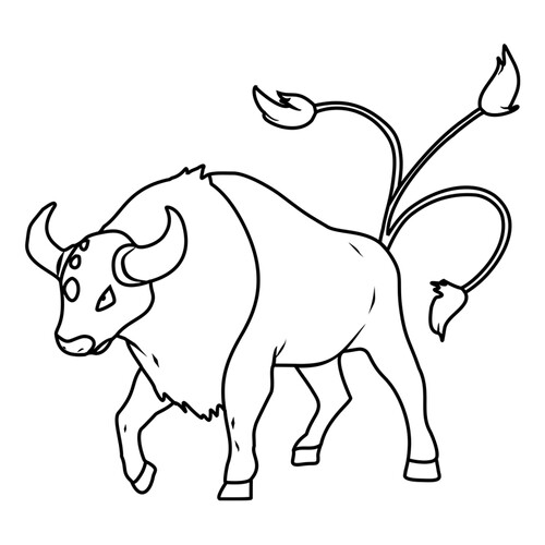 Pokemon Tauros Coloring Page #0128 free printable Generation 1 Pokémon Coloring Pages coloring page