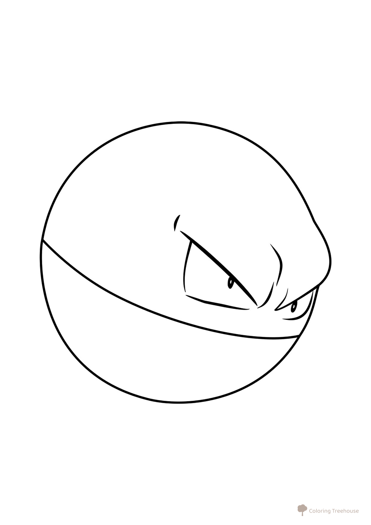 Pokemon Voltorb Coloring Page #0100 free printable Generation 1 Pokémon Coloring Pages coloring page