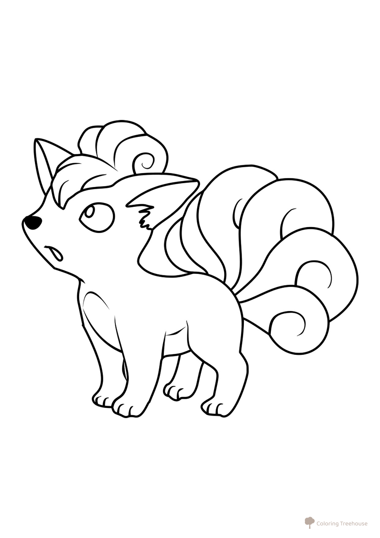 Pokémon Vulpix Coloring Page #0037 free printable Generation 1 Pokémon Coloring Pages coloring page