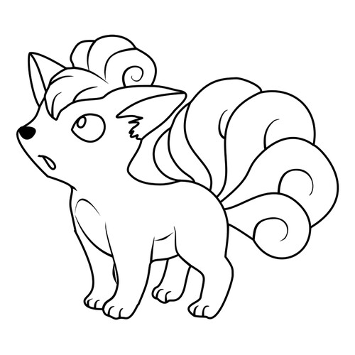 Pokémon Vulpix Coloring Page #0037 free printable Generation 1 Pokémon Coloring Pages coloring page