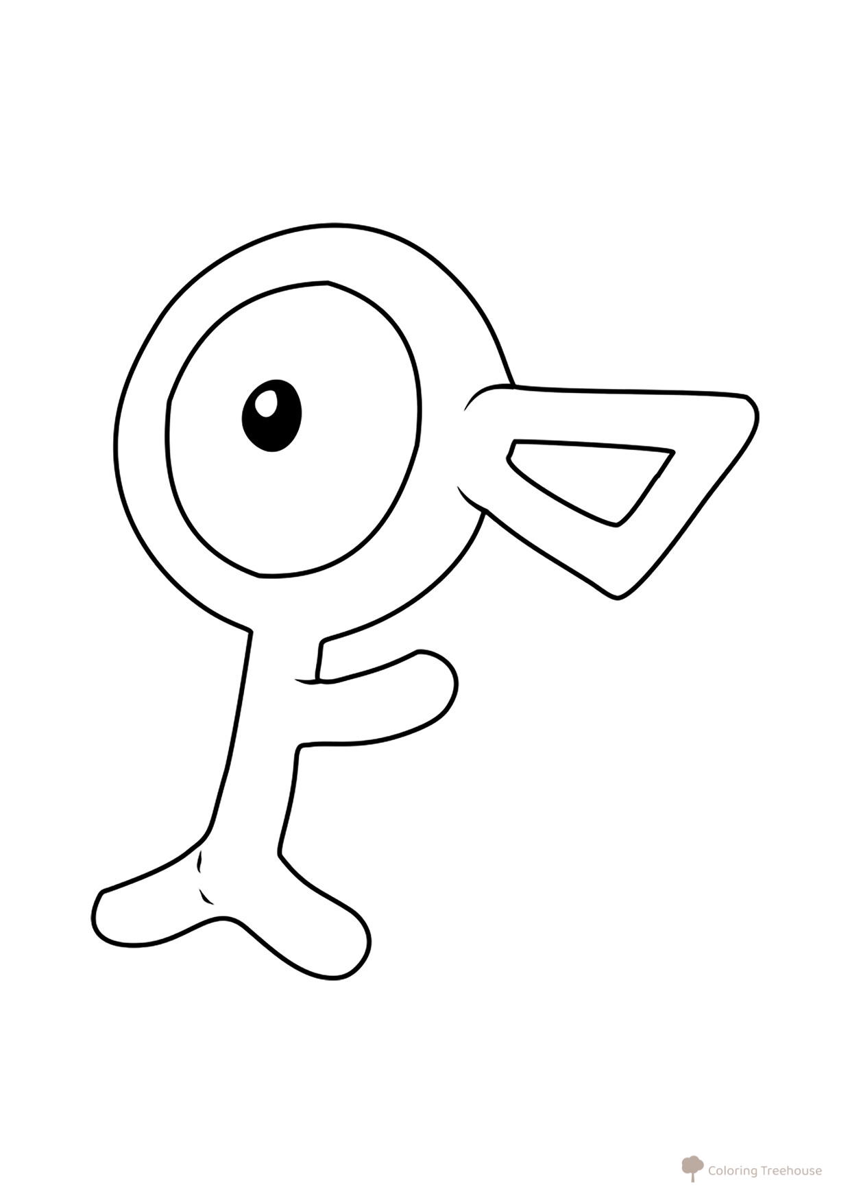 Unown Pokémon Coloring Page #0201 free printable Second Generation Pokémon Coloring Pages coloring page