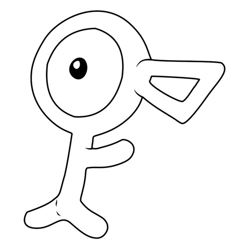 Unown Pokémon Coloring Page #0201 free printable Second Generation Pokémon Coloring Pages coloring page