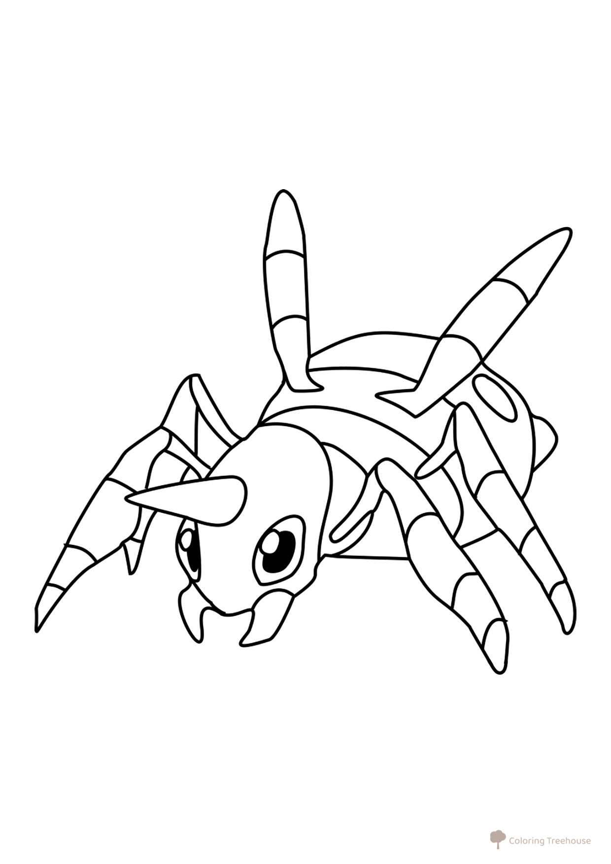 Ariados Coloring Page (Pokémon) #0168 free printable Second Generation Pokémon Coloring Pages coloring page