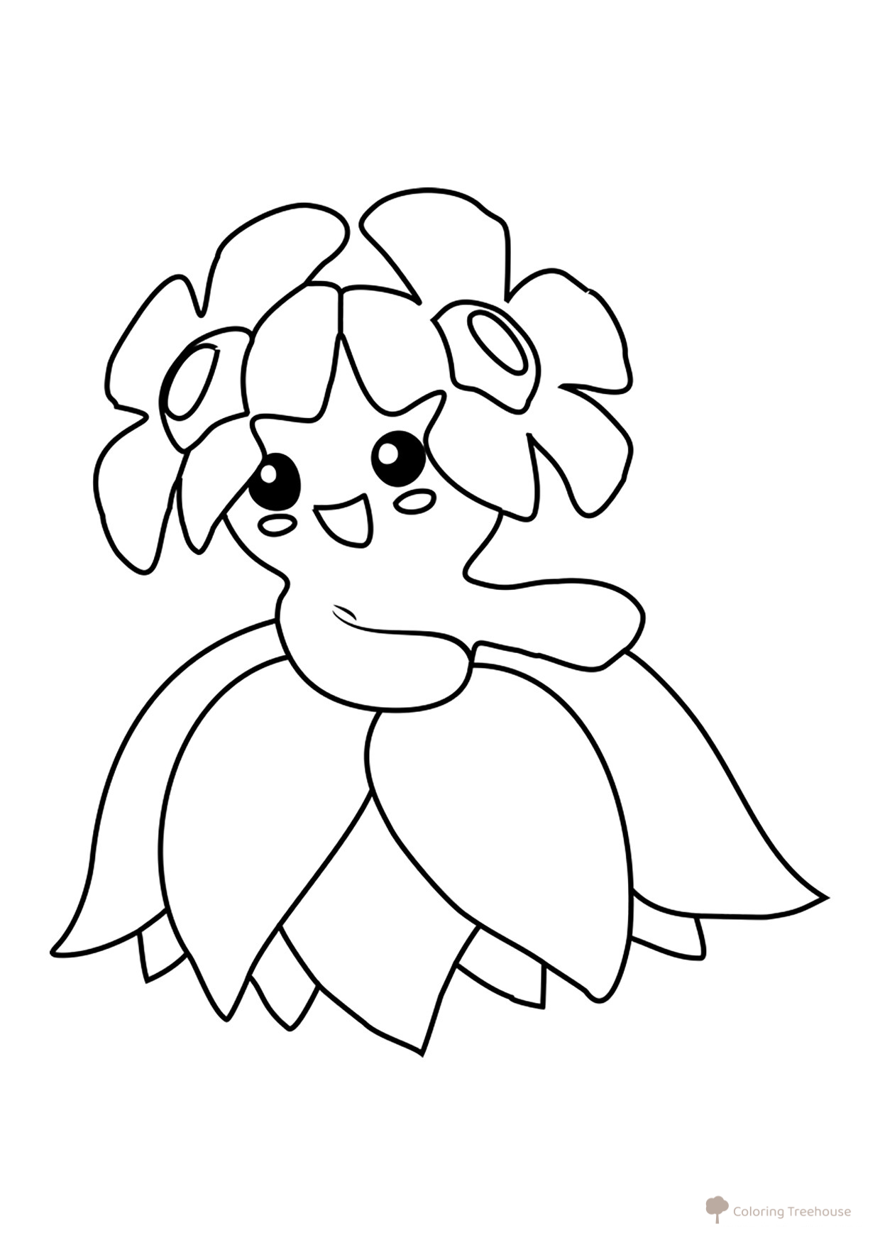 Página para colorear Pokémon Bellossom #0182 dibujo para colorear gratis de Páginas para colorear de Pokémon — Generación 2 (Johto)