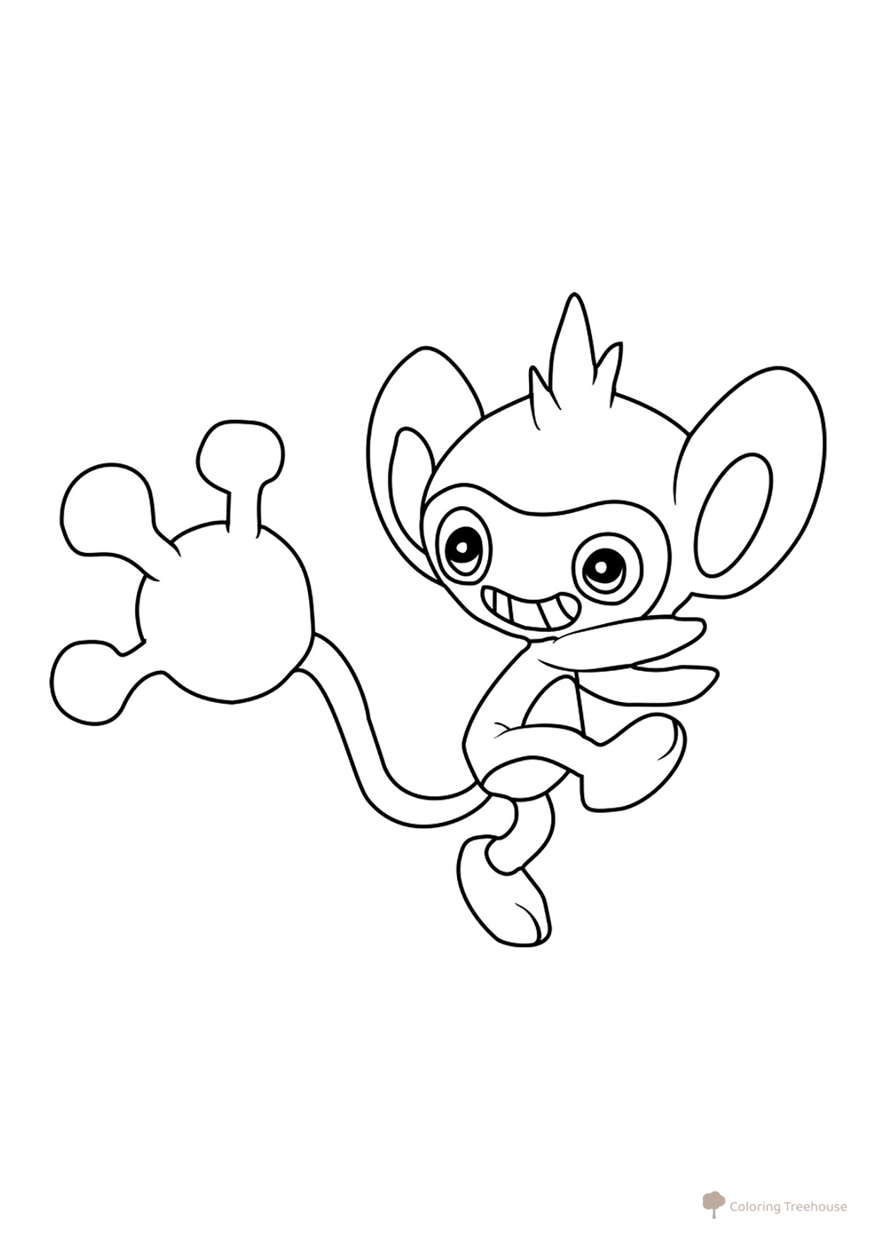 Pokémon Aipom Coloring Page #0190 free printable Second Generation Pokémon Coloring Pages coloring page