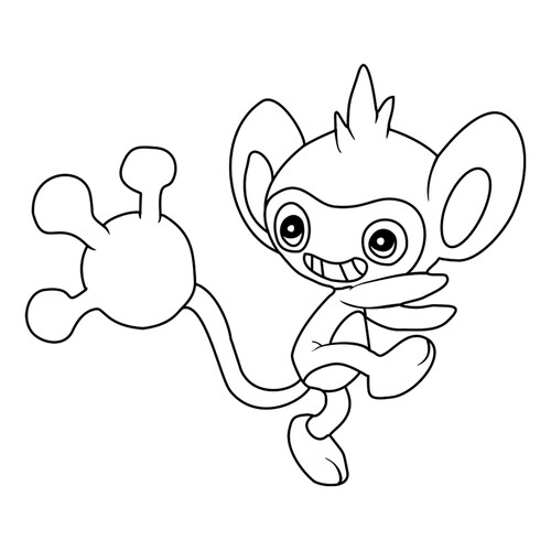 Pokémon Aipom Coloring Page #0190 free printable Second Generation Pokémon Coloring Pages coloring page
