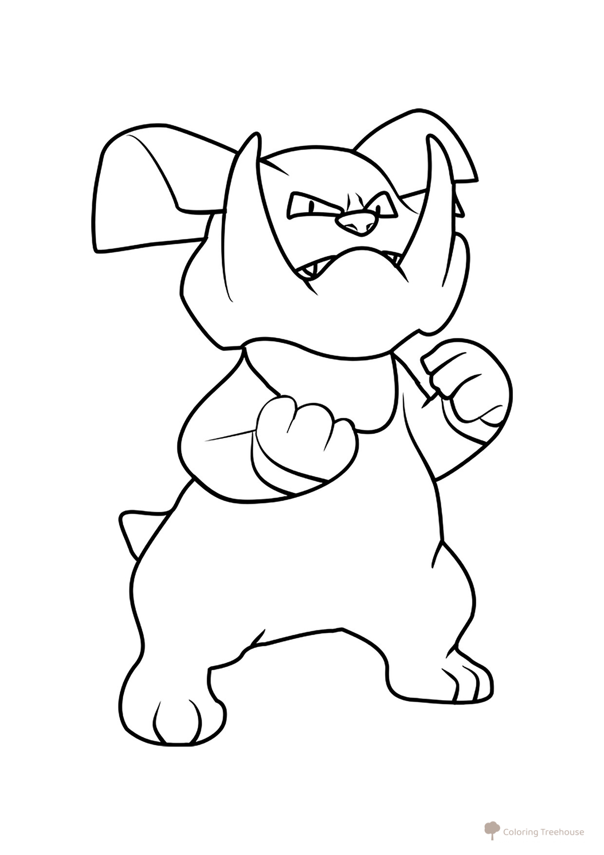 Página para colorear Pokémon Granbull #0210 dibujo para colorear gratis de Páginas para colorear de Pokémon — Generación 2 (Johto)