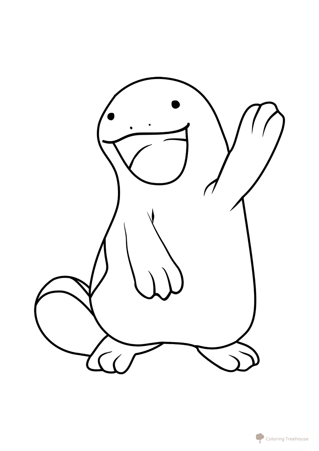 Pokémon Quagsire Coloring Page #0195 free printable Second Generation Pokémon Coloring Pages coloring page