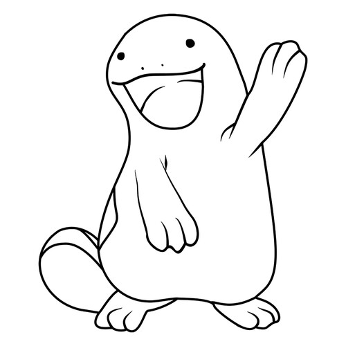 Pokémon Quagsire Coloring Page #0195 free printable Second Generation Pokémon Coloring Pages coloring page