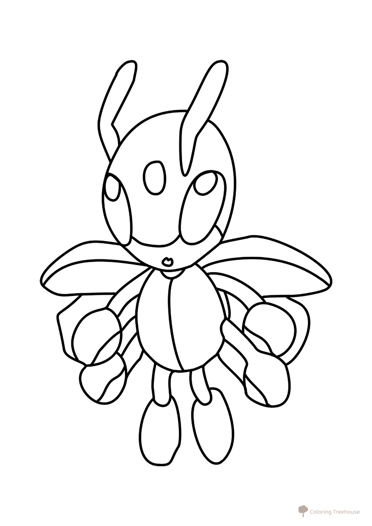 Pokémon Ledian Coloring Page #0166 free printable Second Generation Pokémon Coloring Pages coloring page