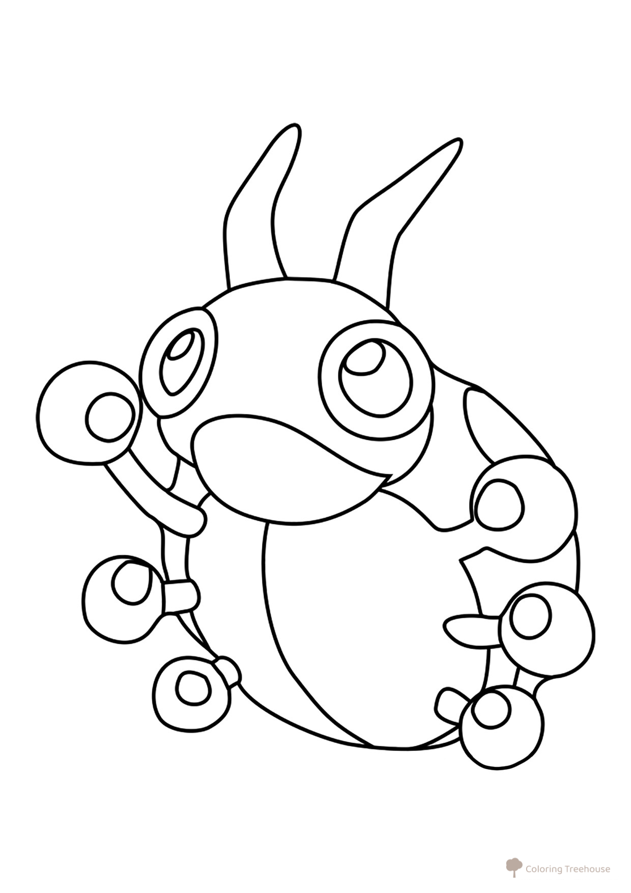 Página para colorear Pokémon Ledian #0165 dibujo para colorear gratis de Páginas para colorear de Pokémon — Generación 2 (Johto)