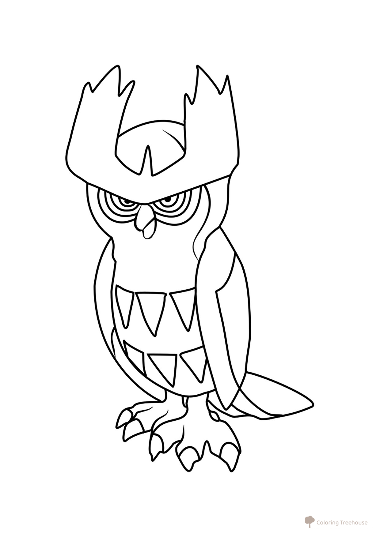Pokémon Noctowl Coloring Page #0164 free printable Second Generation Pokémon Coloring Pages coloring page
