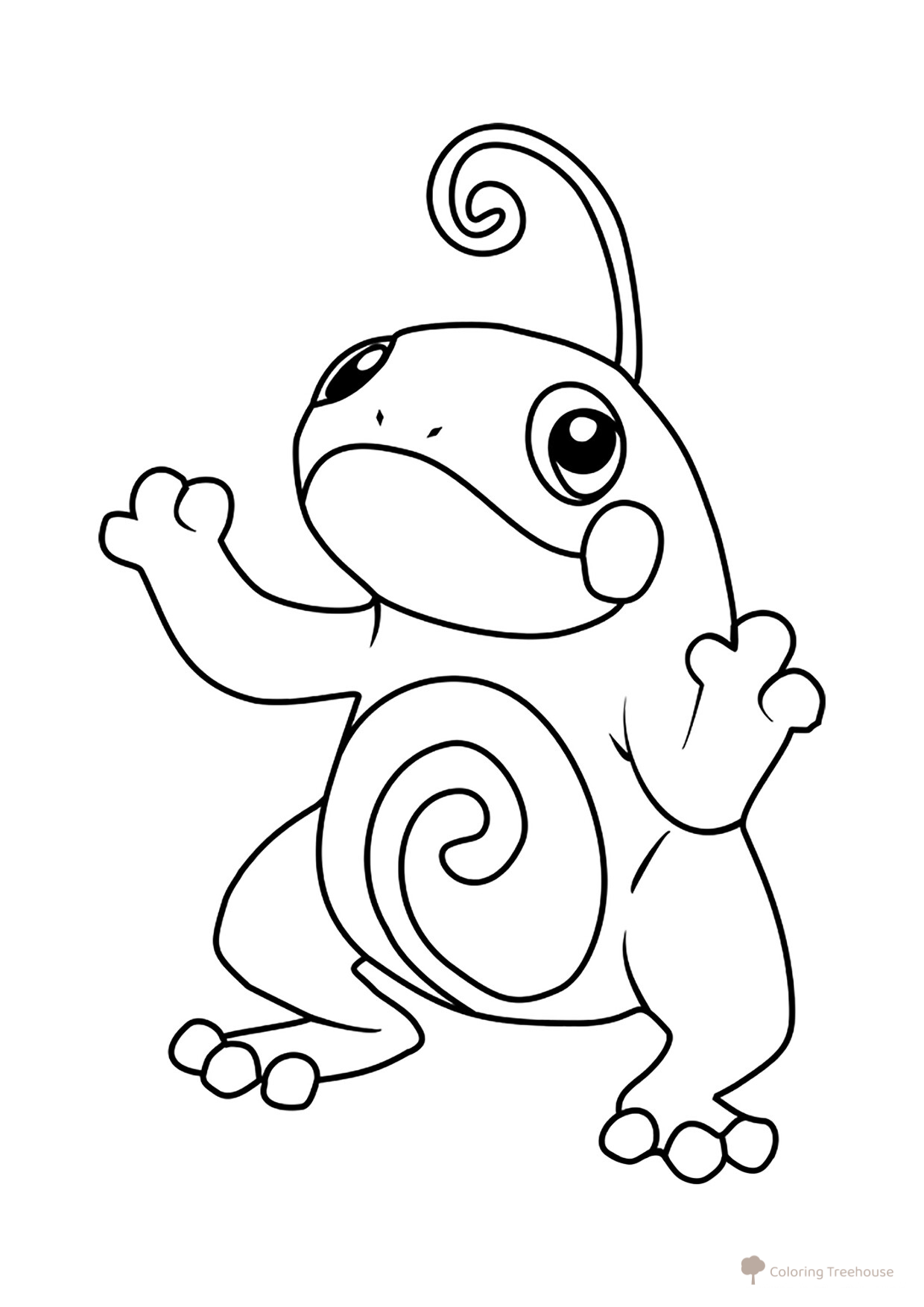 Página para colorear de Pokémon Politoed #0186 dibujo para colorear gratis de Páginas para colorear de Pokémon — Generación 2 (Johto)