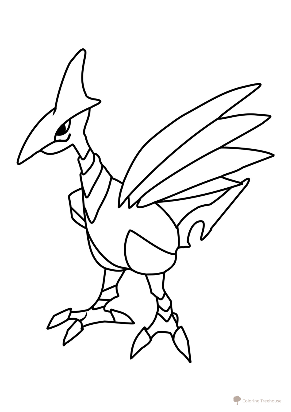 Skarmory Pokémon Coloring Page #0227 free printable Second Generation Pokémon Coloring Pages coloring page