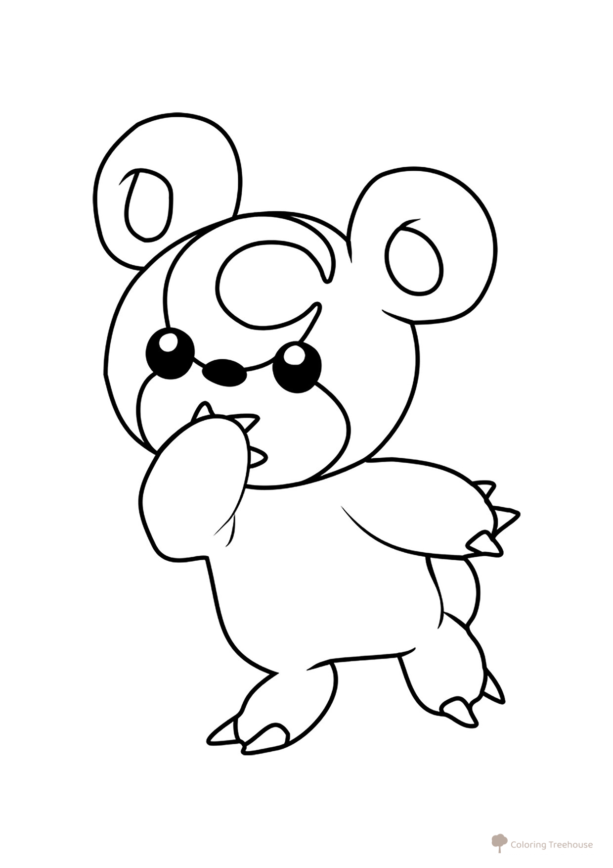 Pokemon Teddiursa Coloring Page #0216 free printable Second Generation Pokémon Coloring Pages coloring page