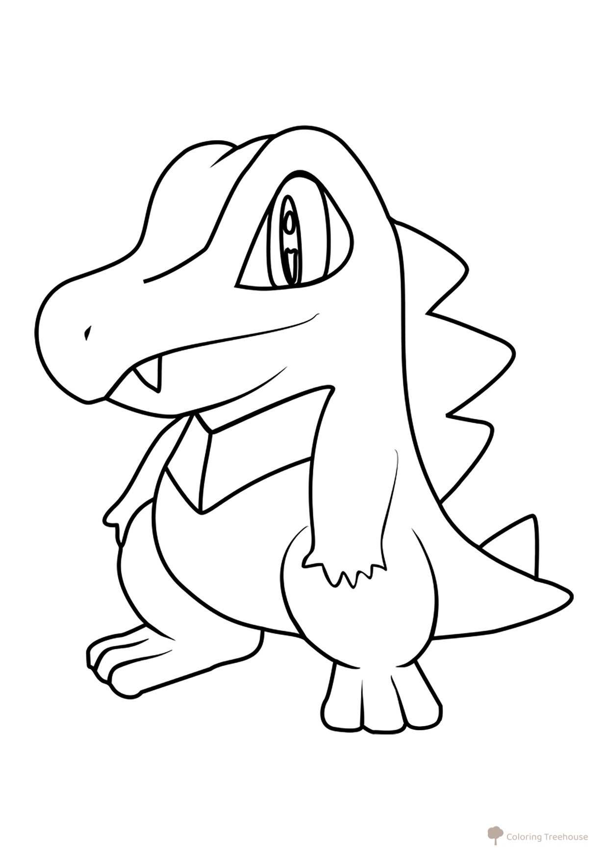 Página para colorear Pokémon Totodile #0158 dibujo para colorear gratis de Páginas para colorear de Pokémon — Generación 2 (Johto)