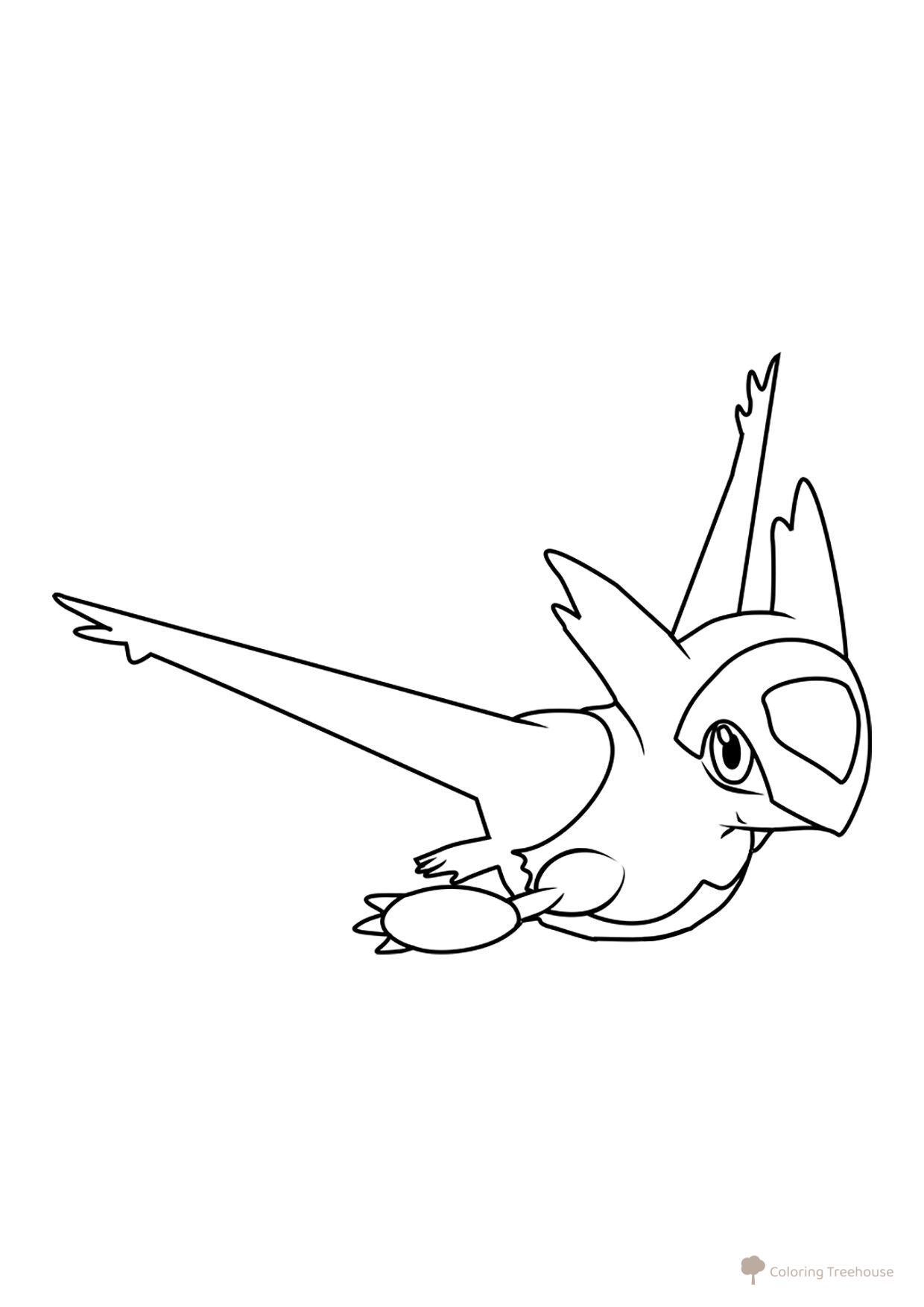 Latias Coloring Page — Legendary Pokémon #0380 free printable Generation 3 Pokémon Coloring Pages coloring page