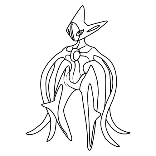 Página para colorear: Pokémon mítico Deoxys #0386 dibujo para colorear gratis de Páginas para colorear: Pokémon de la Generación 3 (Hoenn)