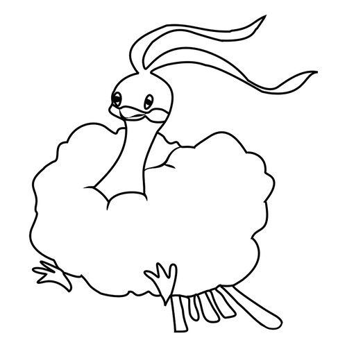 Página para colorear de Pokémon Altaria #0334 dibujo para colorear gratis de Páginas para colorear: Pokémon de la Generación 3 (Hoenn)