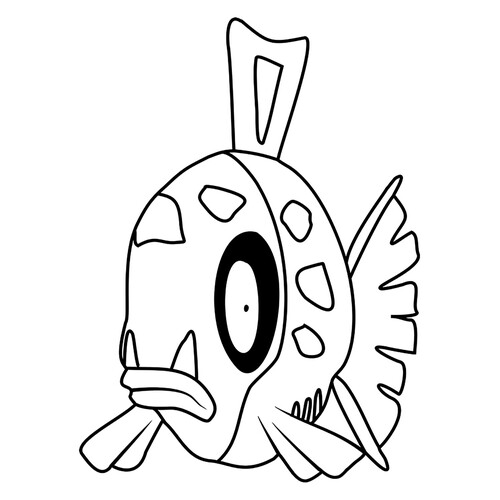 Pokemon Feebas Coloring Page #0349 free printable Generation 3 Pokémon Coloring Pages coloring page