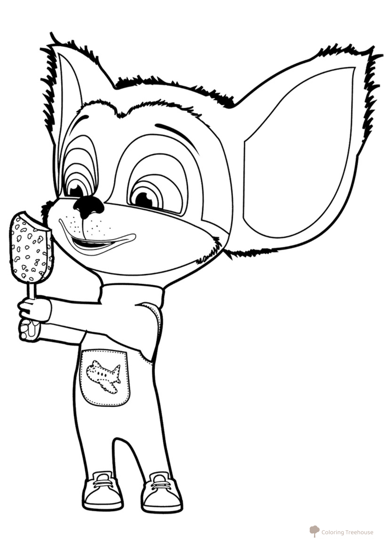 Baby Barboskin with Ice Cream Coloring Page free printable Barboskiny Coloring Pages coloring page