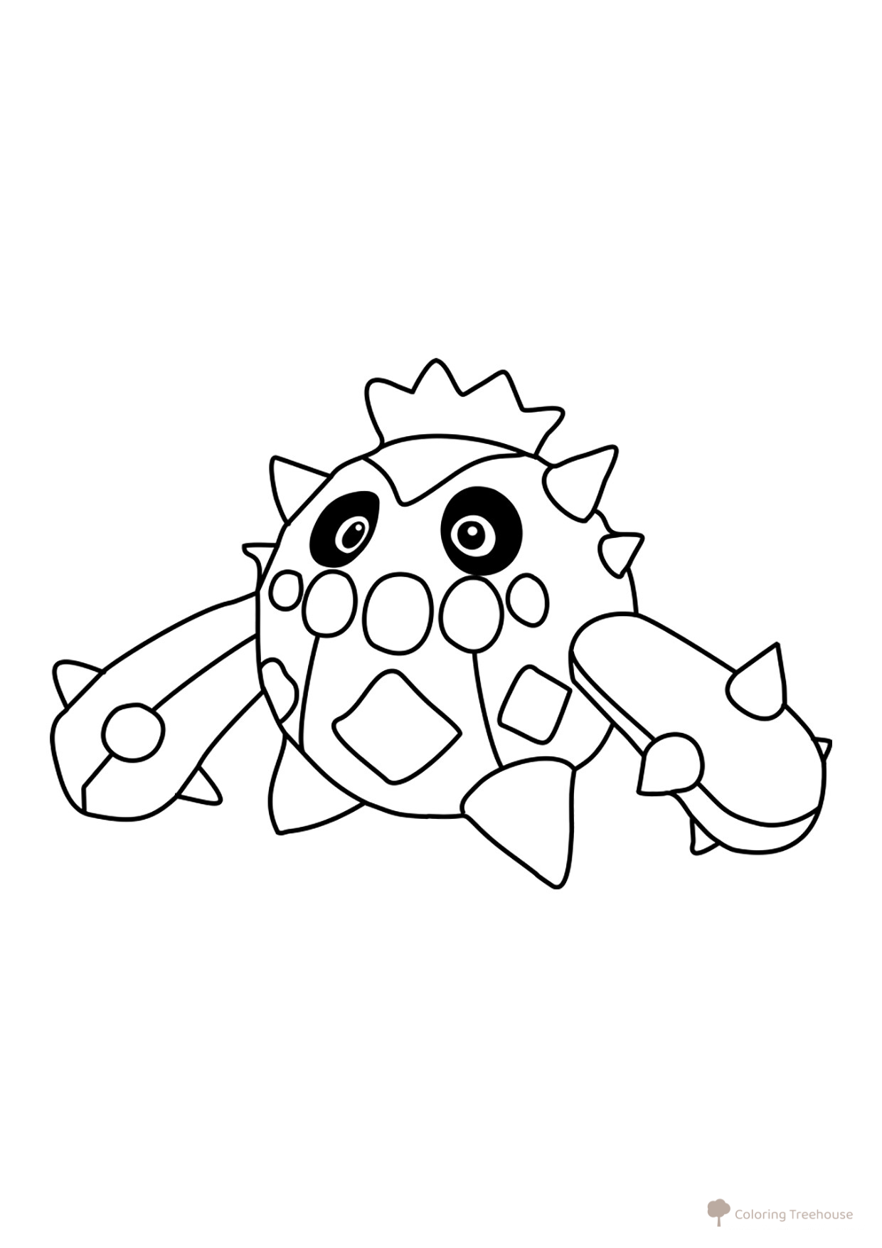 Página para colorear de Pokemon Kakneya #0331 dibujo para colorear gratis de Páginas para colorear: Pokémon de la Generación 3 (Hoenn)