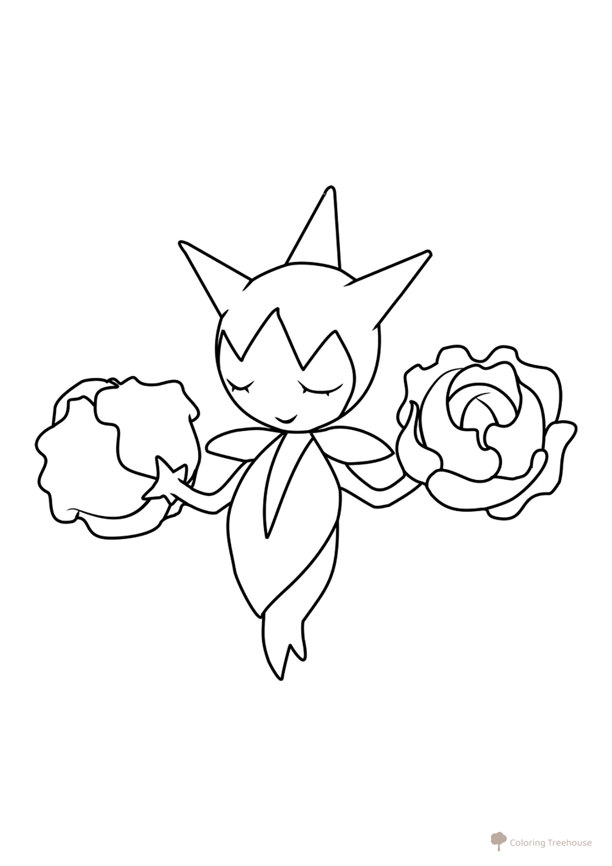 Roselia Pokémon Coloring Page #0315 free printable Generation 3 Pokémon Coloring Pages coloring page