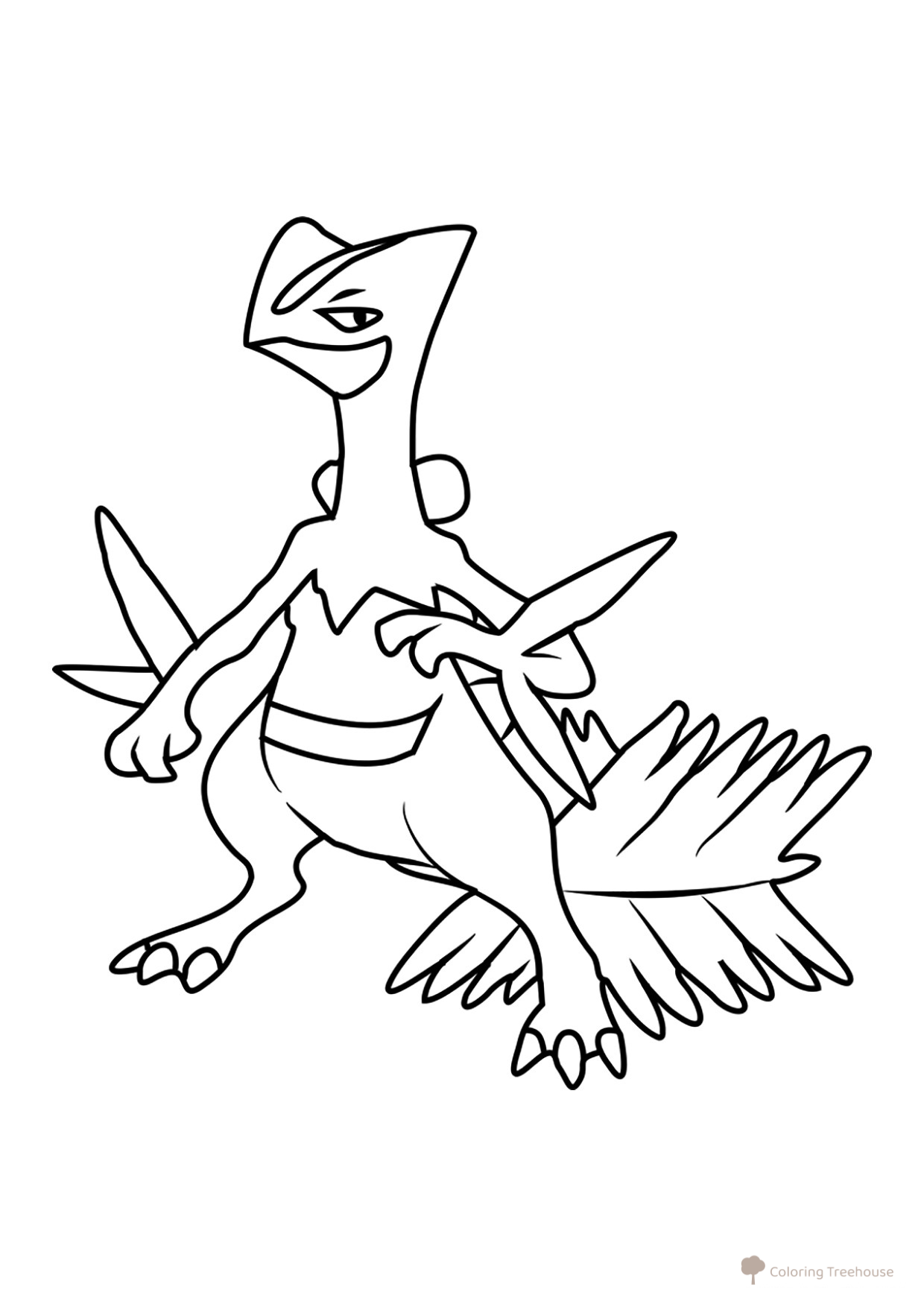 Pokémon Sceptile Coloring Page #0254 free printable Generation 3 Pokémon Coloring Pages coloring page