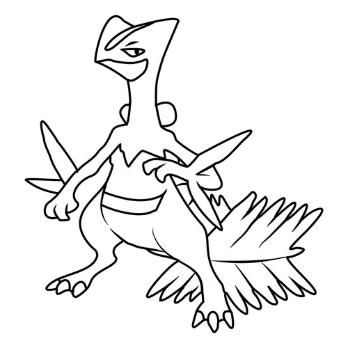 Pokémon Sceptile Coloring Page #0254 free printable Generation 3 Pokémon Coloring Pages coloring page