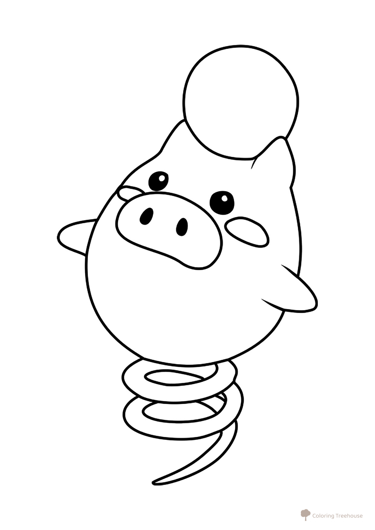 Página para colorear Pokémon Spoink #0325 dibujo para colorear gratis de Páginas para colorear: Pokémon de la Generación 3 (Hoenn)