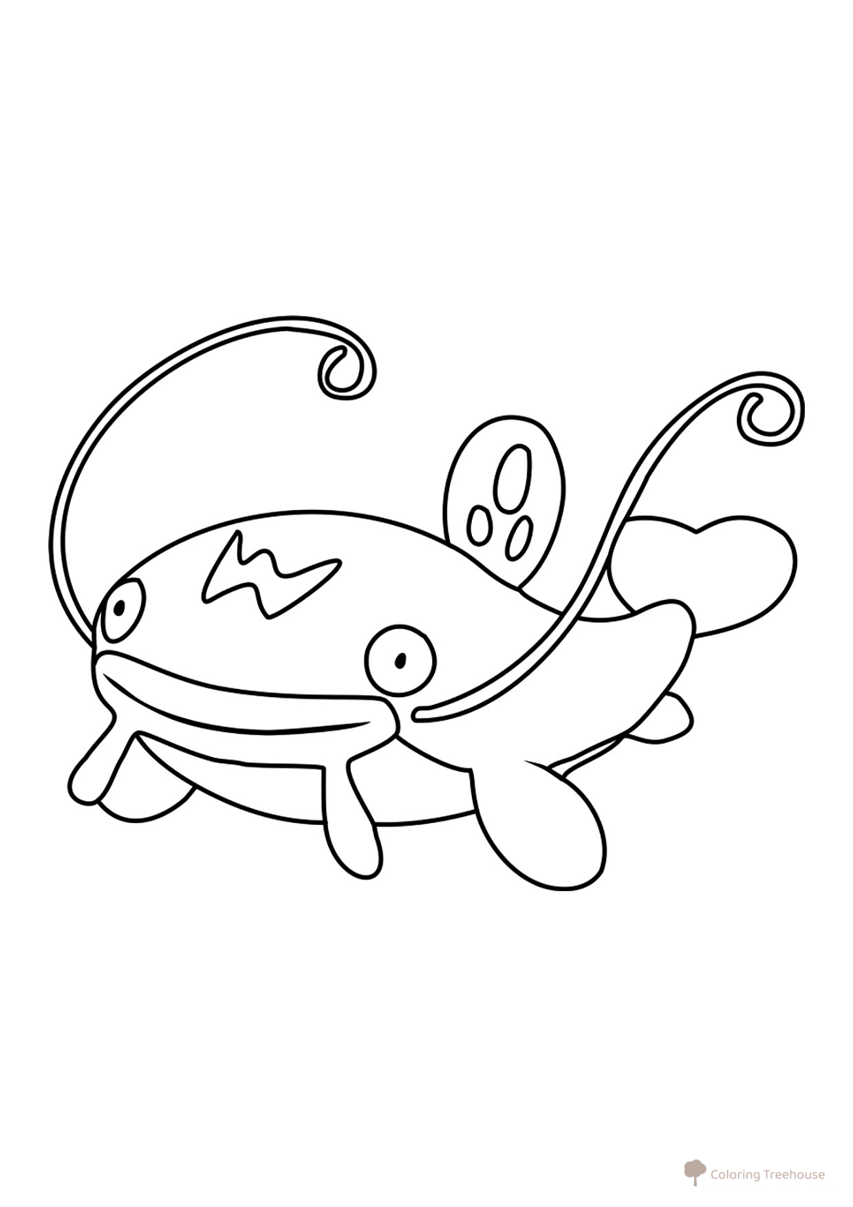 Página para colorear de Pokémon Viskash #0340 dibujo para colorear gratis de Páginas para colorear: Pokémon de la Generación 3 (Hoenn)