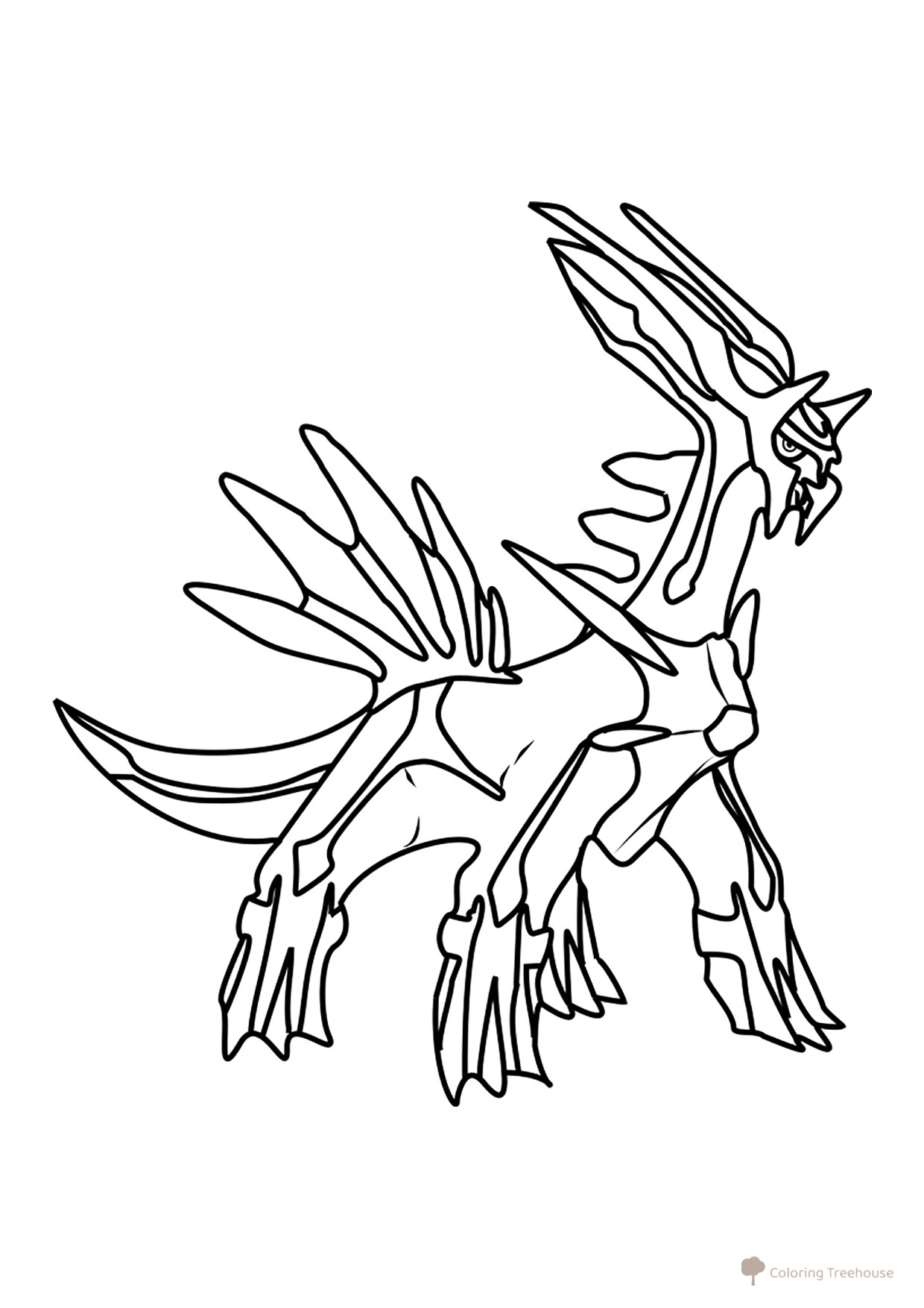 Página para colorear: Pokémon legendario Dialga #0483 dibujo para colorear gratis de Páginas para colorear: Pokémon de la 4.ª generación