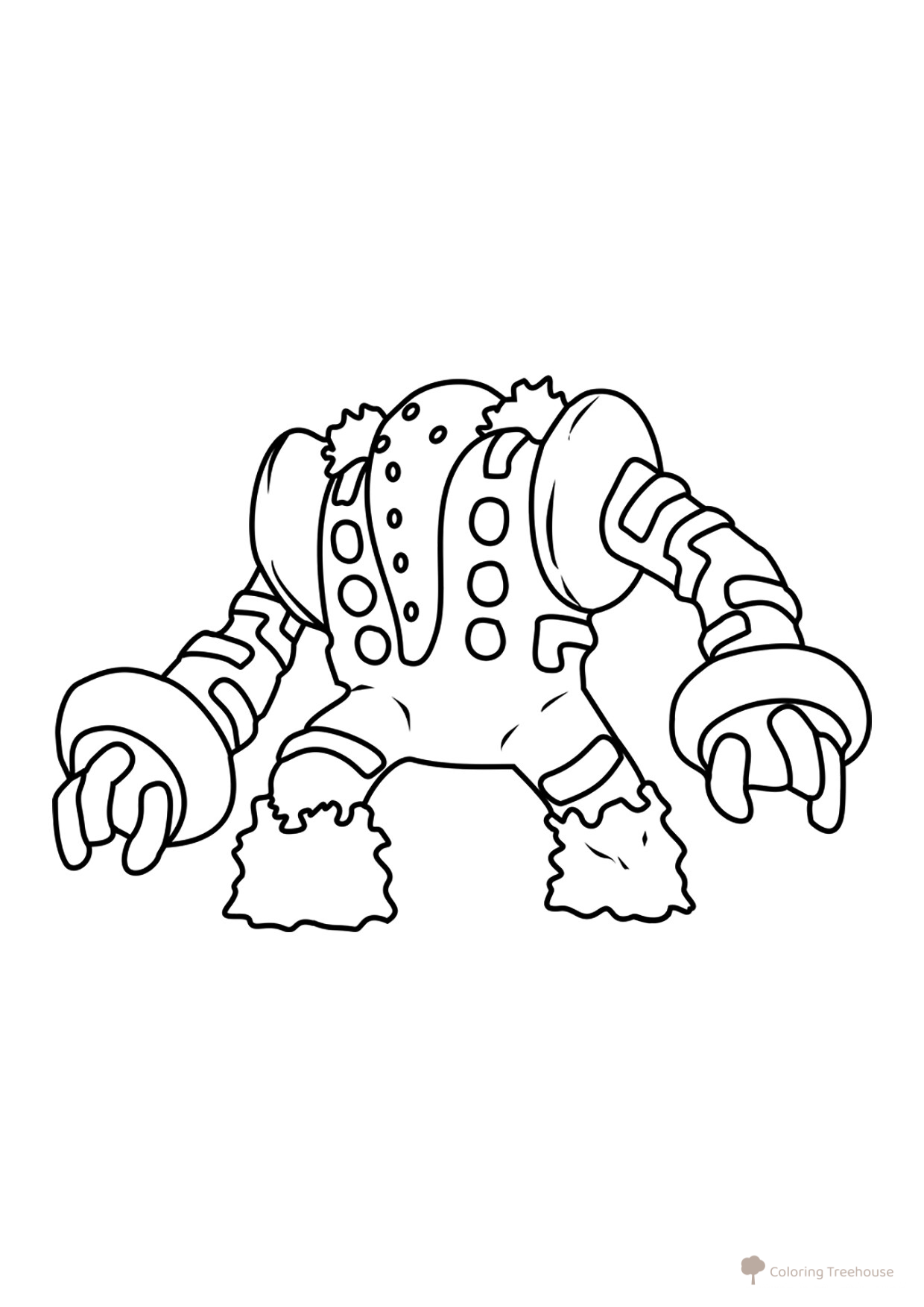 Regigigas Coloring Page — Legendary Pokémon #0486 free printable Generation 4 Pokémon Coloring Pages coloring page
