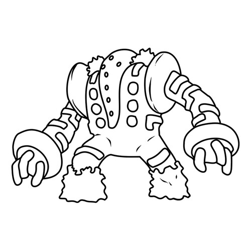 Regigigas Coloring Page — Legendary Pokémon #0486 free printable Generation 4 Pokémon Coloring Pages coloring page